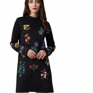 Zara long sleeve floral printed shift dress Sz M
